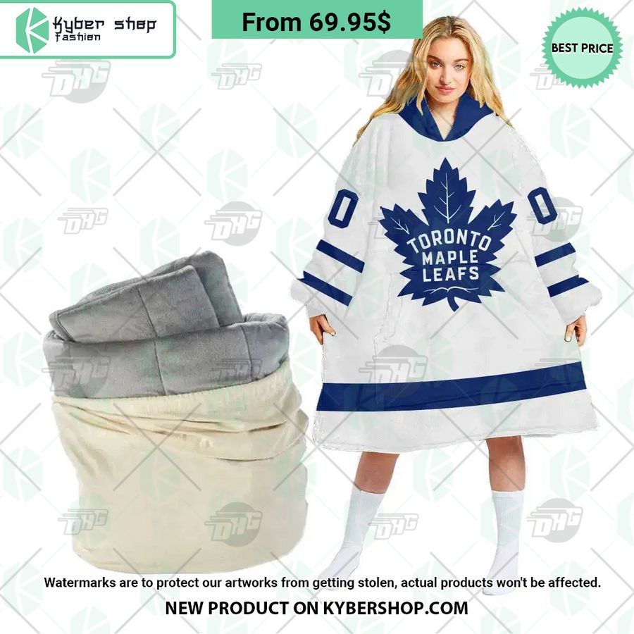 Toronto Maple Leafs white Hoodie Blanket