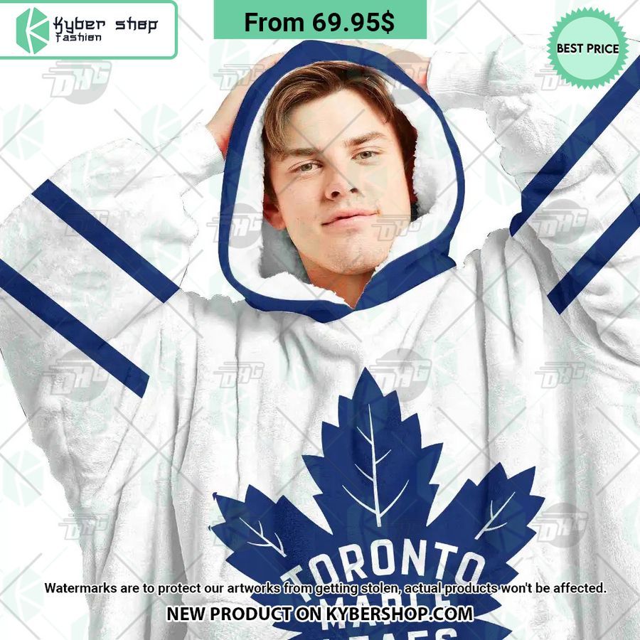 Toronto Maple Leafs white Hoodie Blanket