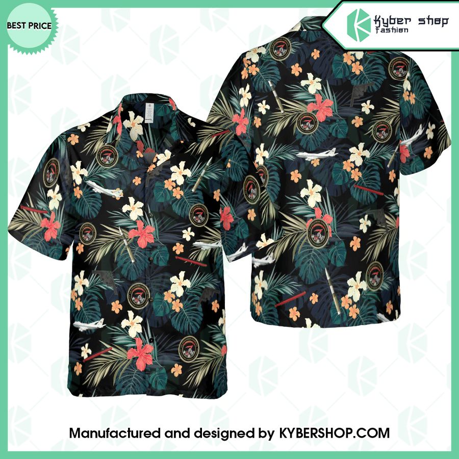 Tropical Leaves black Hawaiian Shirt