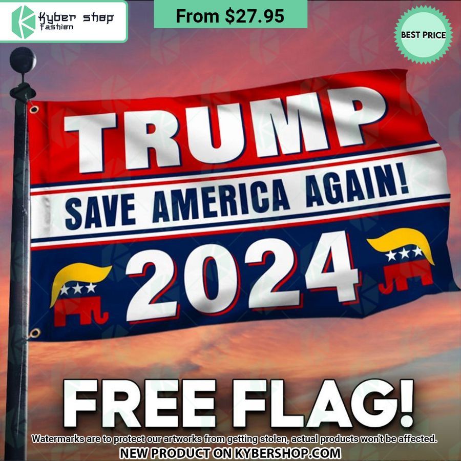 Trump Save America Again 2024 Flag
