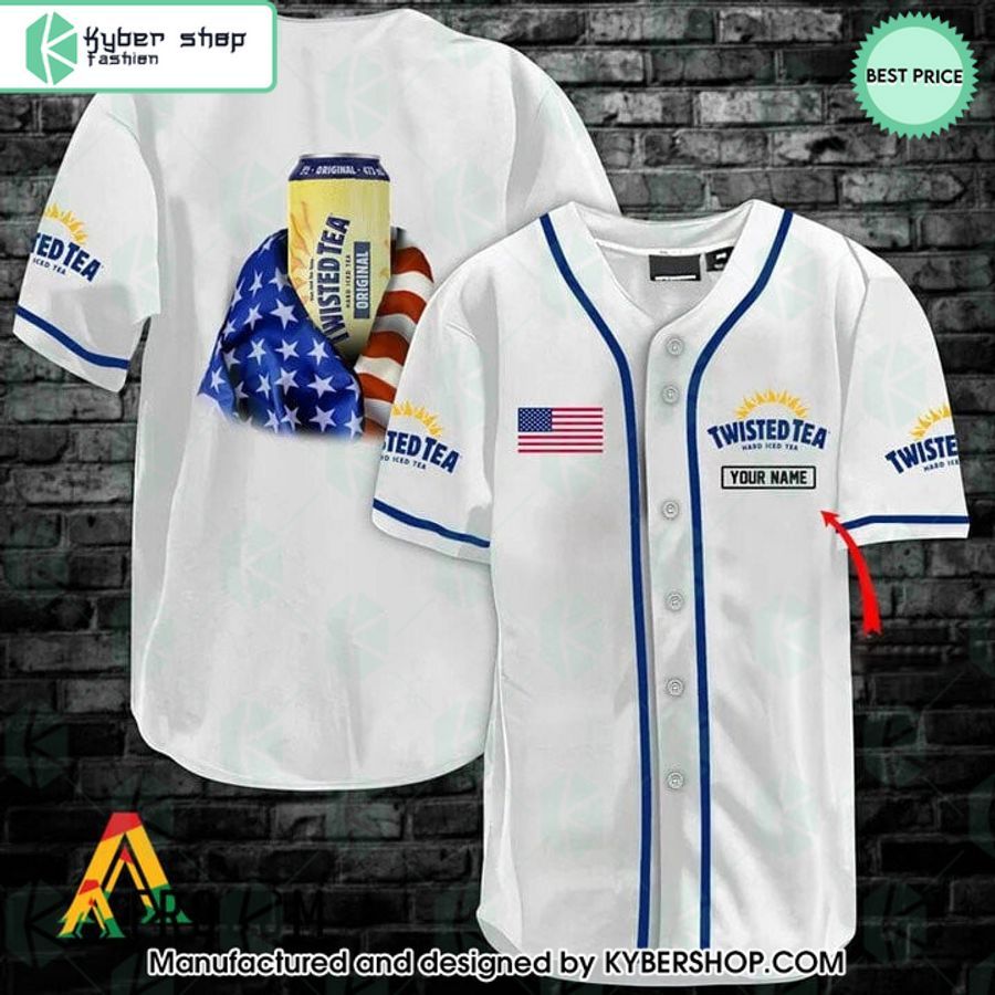Twisted Tea US Flag CUSTOM Baseball Jersey