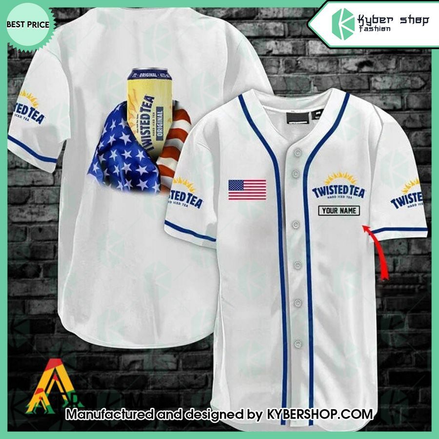 Twisted Tea US Flag CUSTOM Baseball Jersey