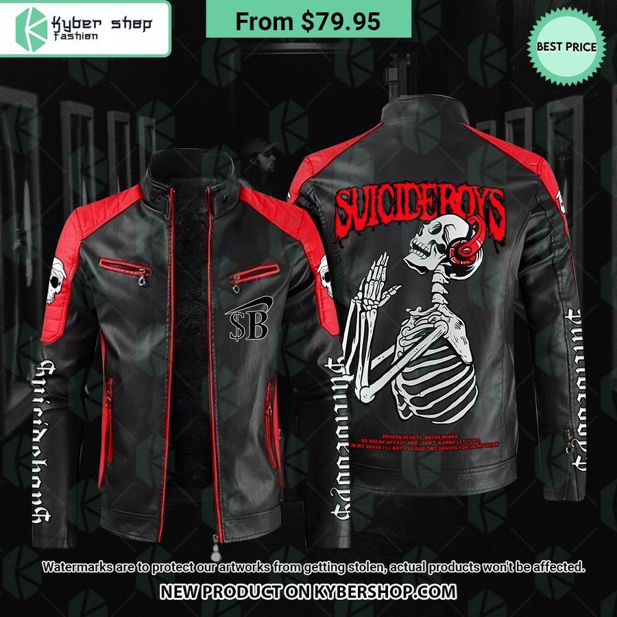 $UICIDEBOY$ Block Leather Jacket