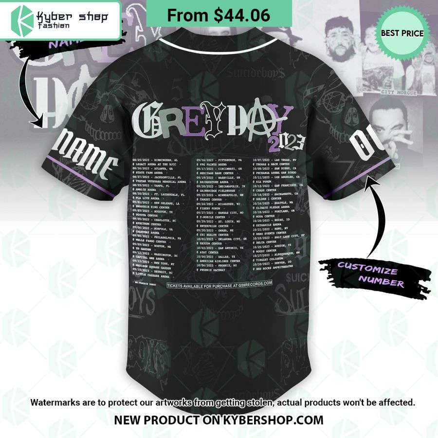 $uicideboy$ Grey Day Tour 2023 CUSTOM Baseball Jersey