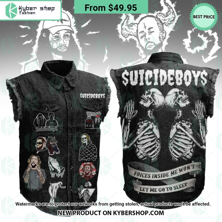 Suicideboy Voices Inside Of Me Won’t Let Me Go To Sleep Sleeveless Denim Jacket