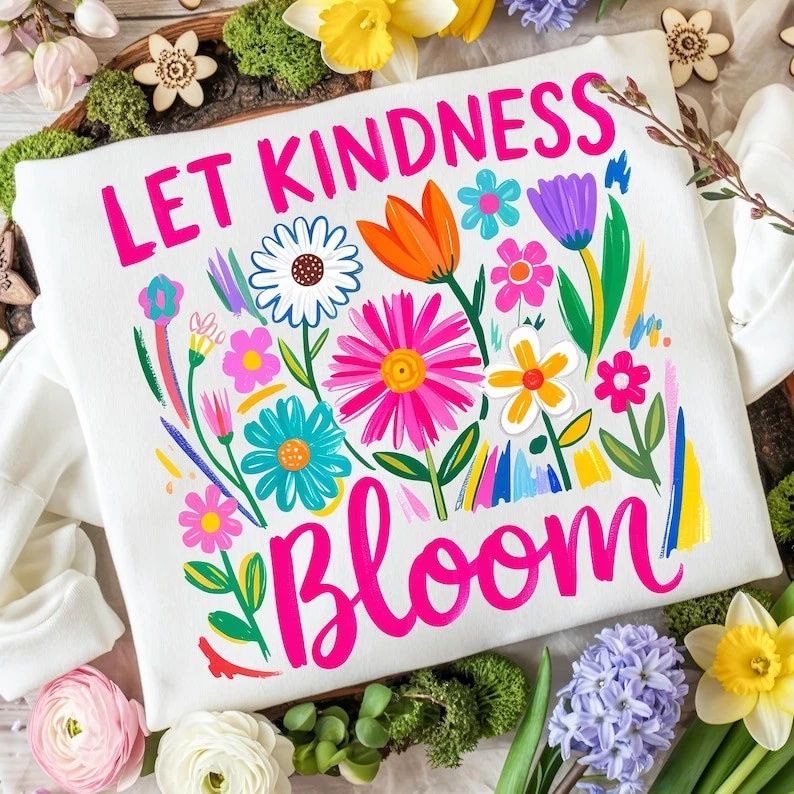 Let Kindness Bloom Boho Floral Kindness Gift Tee Unisex , , , Long Sleeve Tee