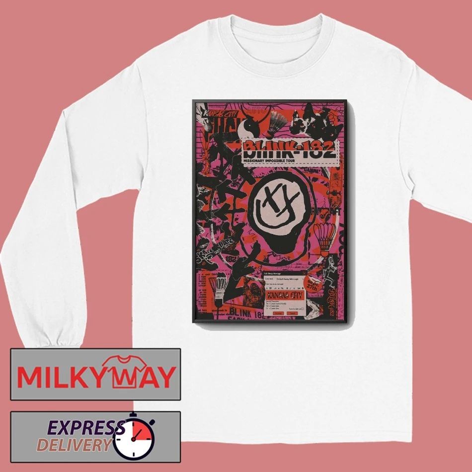 Blink 182 September 27 2025 In Kansas City, MO Tour Poster shirt Unisex , , , Long Sleeve Tee