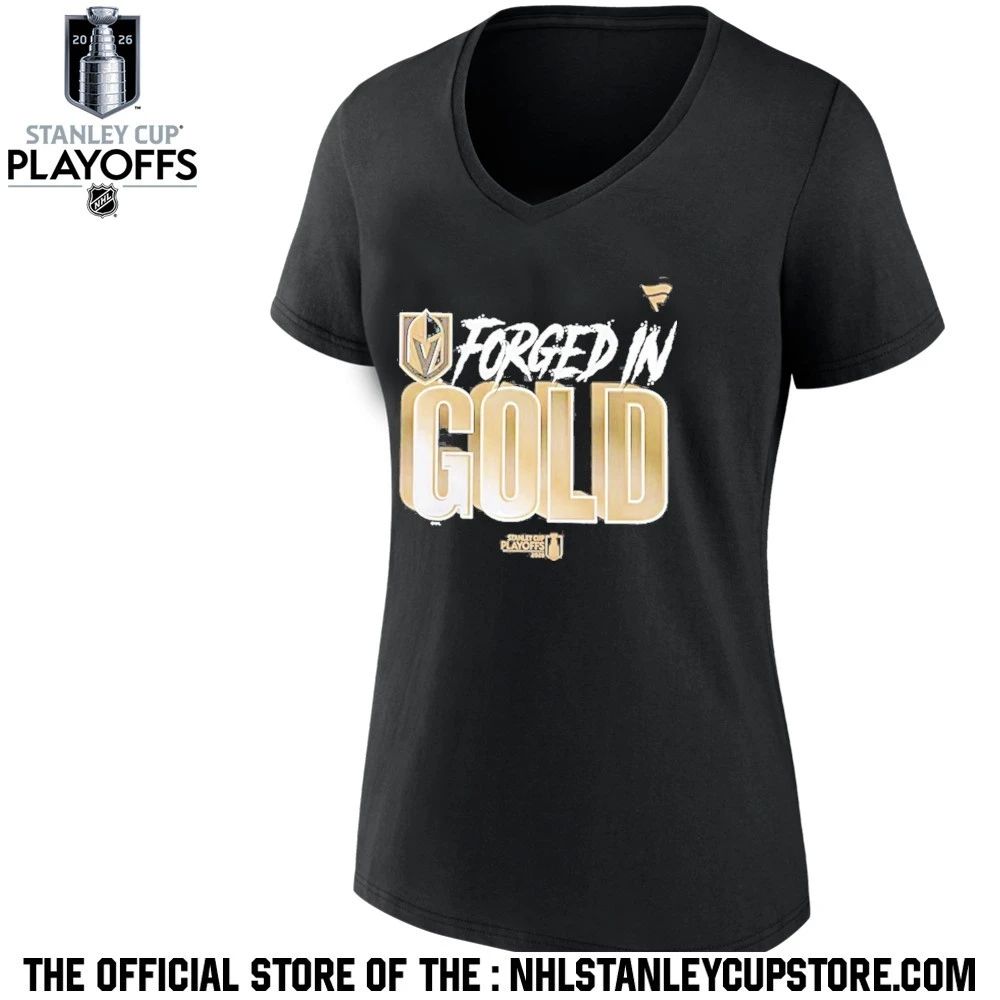 Forged In Gold Vegas Golden Knights Black 2026 Nhl Playoff Hometown Slogan Legacy Shirt Unisex , , , Long Sleeve Tee