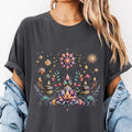 Meditation Tshirt Comfort Colors Boho Yoga Floral Botanical Graphic Tee Unisex , , , Long Sleeve Tee