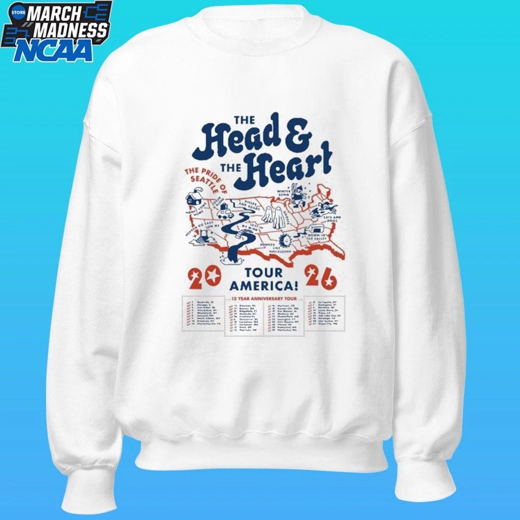 The Head And The Heart Map Tour 2026 Shirt Unisex , , , Long Sleeve Tee