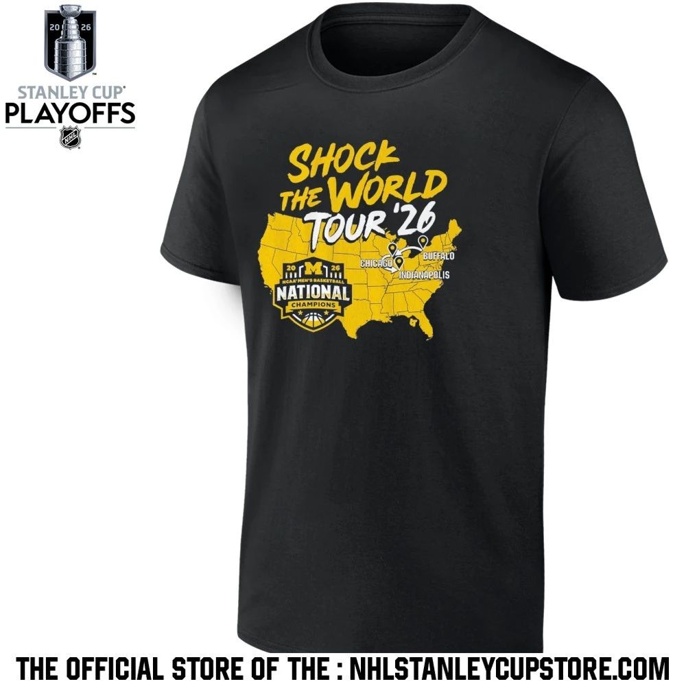 Michigan Wolverines 2026 National Champions Shock the World Tour Shirt Unisex , , , Long Sleeve Tee