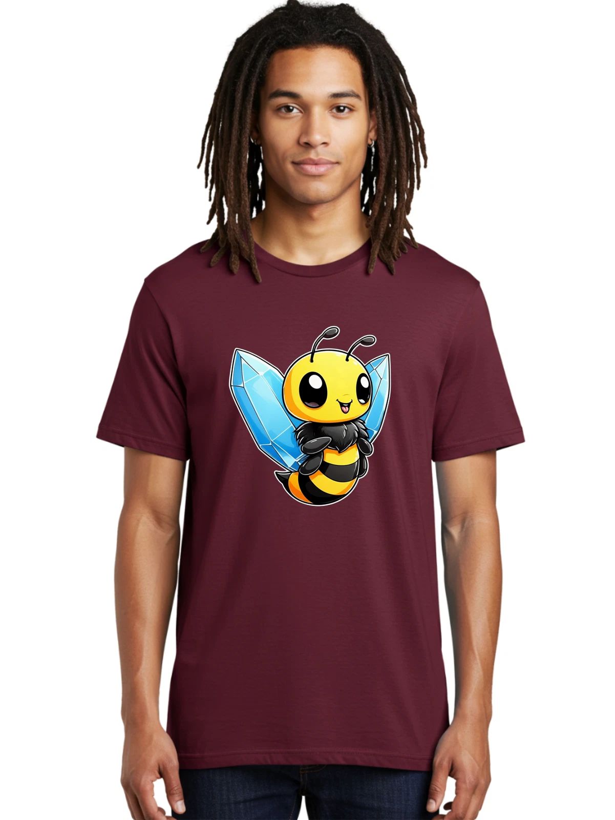 Crystal-Bee-3 Mens Graphic Tee, 100% Cotton, Casual Summer Wear Unisex , , , Long Sleeve Tee