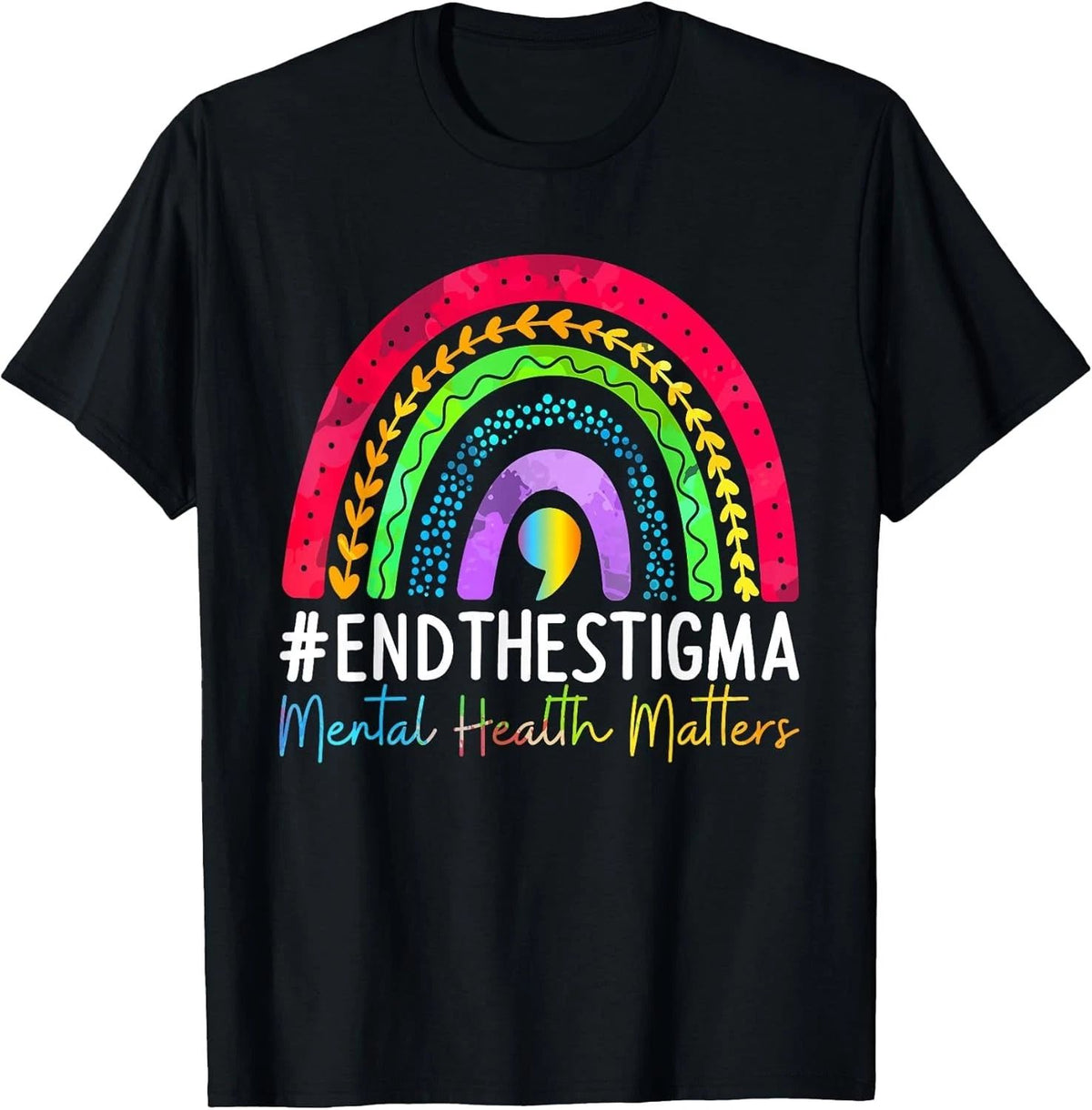 NEW LIMITED Children's Mental-Health Matters End The Stigma Rainbow Boho Unisex , , , Long Sleeve Tee