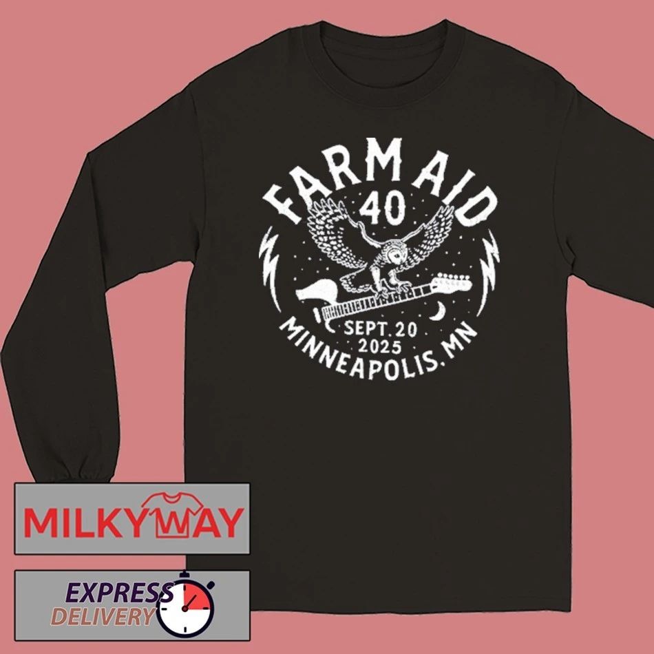 Farm Aid 40 Barn Owl Unisex , , , Long Sleeve Tee