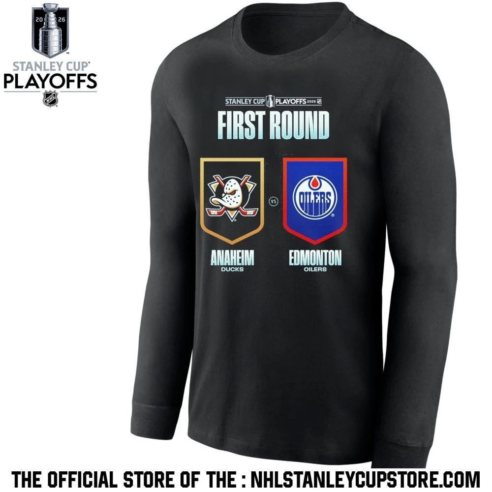 Edmonton Oilers vs Anaheim Ducks 2026 NHL Stanley Cup Playoffs First Round Shirt Unisex , , , Long Sleeve Tee