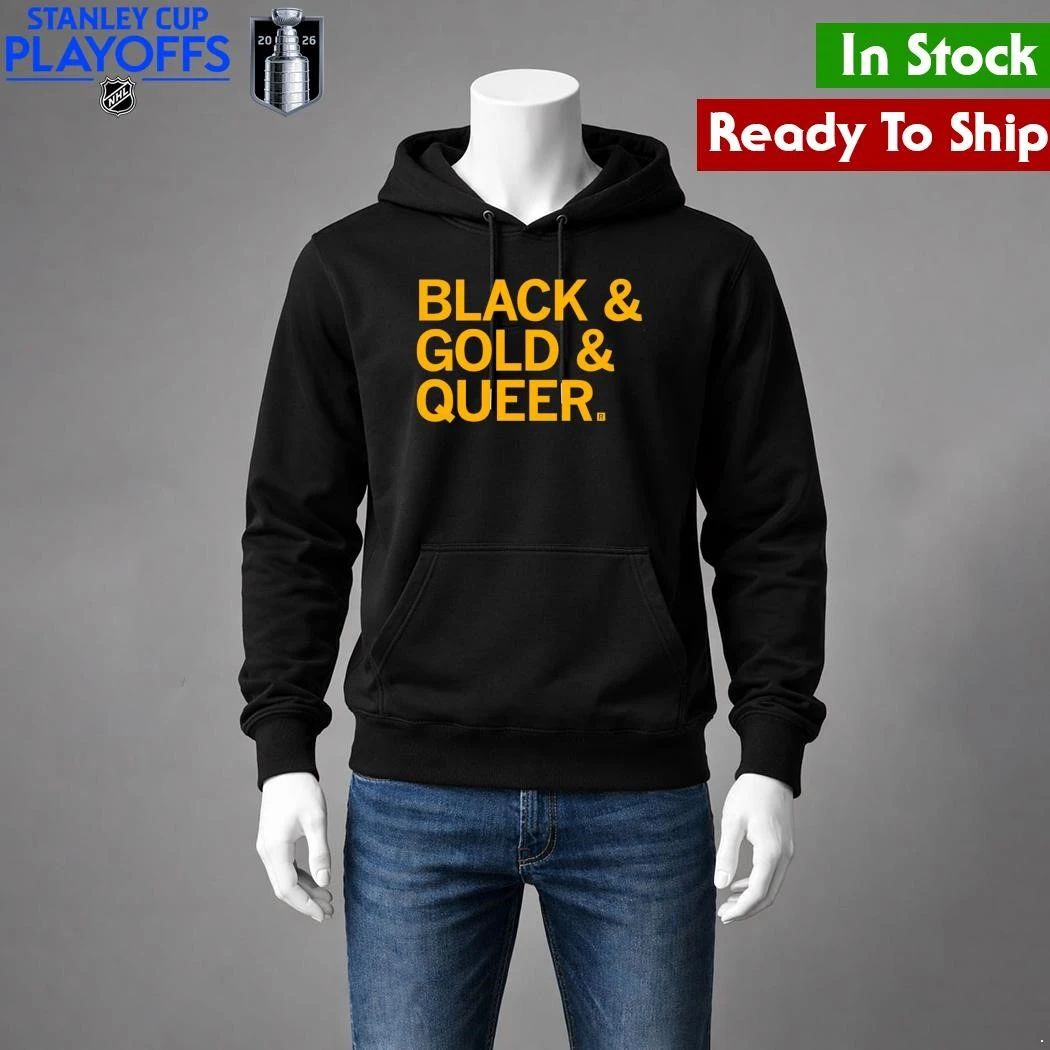 Black & Gold & Queer Shirt Unisex , , , Long Sleeve Tee