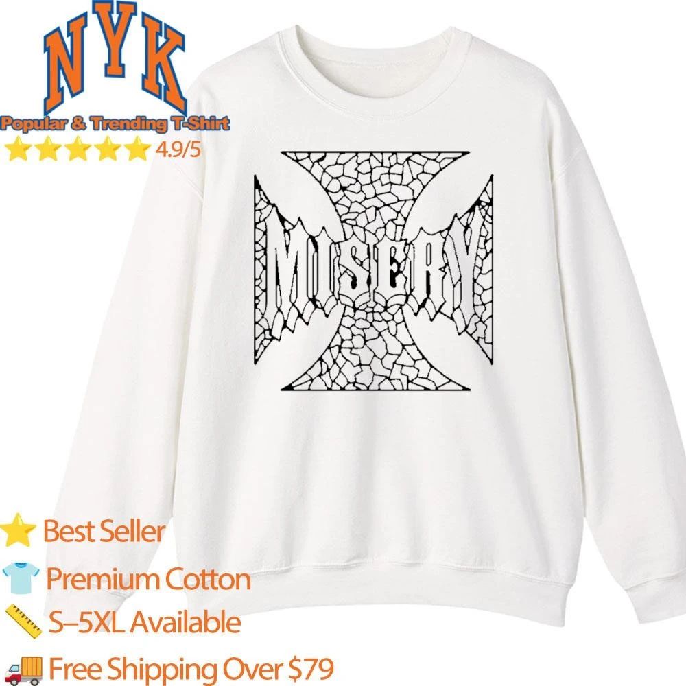 Misery Iron Cross Grunge Broken Mosaic Pattern Gothic Streetwear Shirt