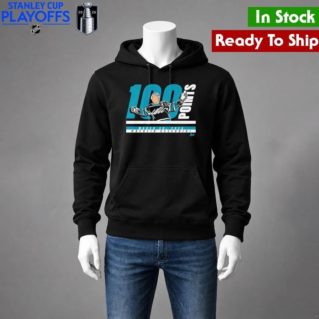 Macklin Celebrini 100 Points Shirt Unisex , , , Long Sleeve Tee