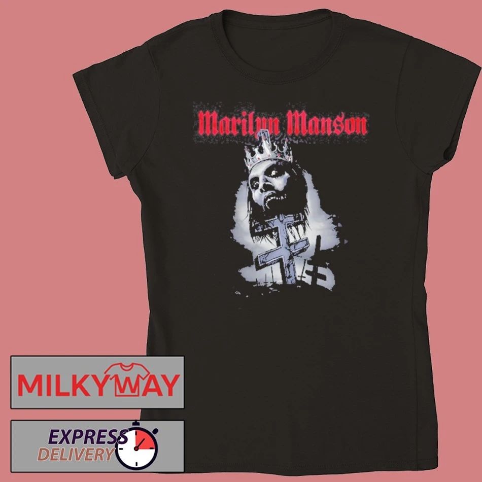Marilyn Manson Impaled Double Cross Black shirt Unisex , , , Long Sleeve Tee