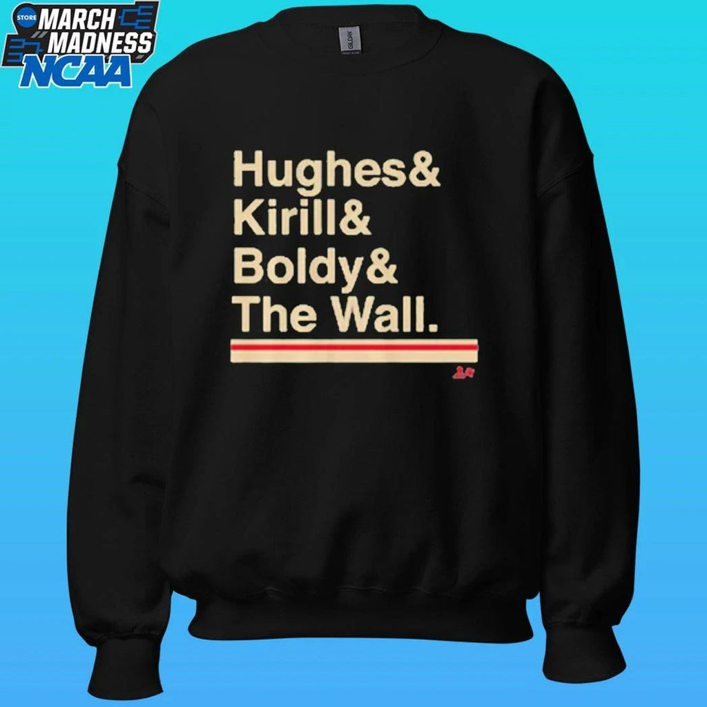 Minnesota Hockey Ampersand Hughes & Kirill & Boldy & The Wall Shirt Unisex , , , Long Sleeve Tee