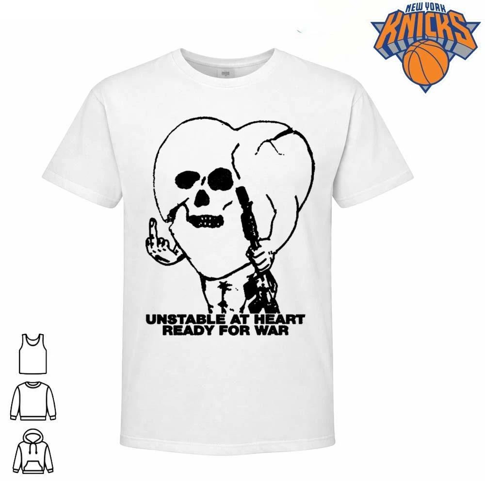 Unstable At Heart Ready For War Skull Heart Holding Gun Middle Finger Streetwear Shirt