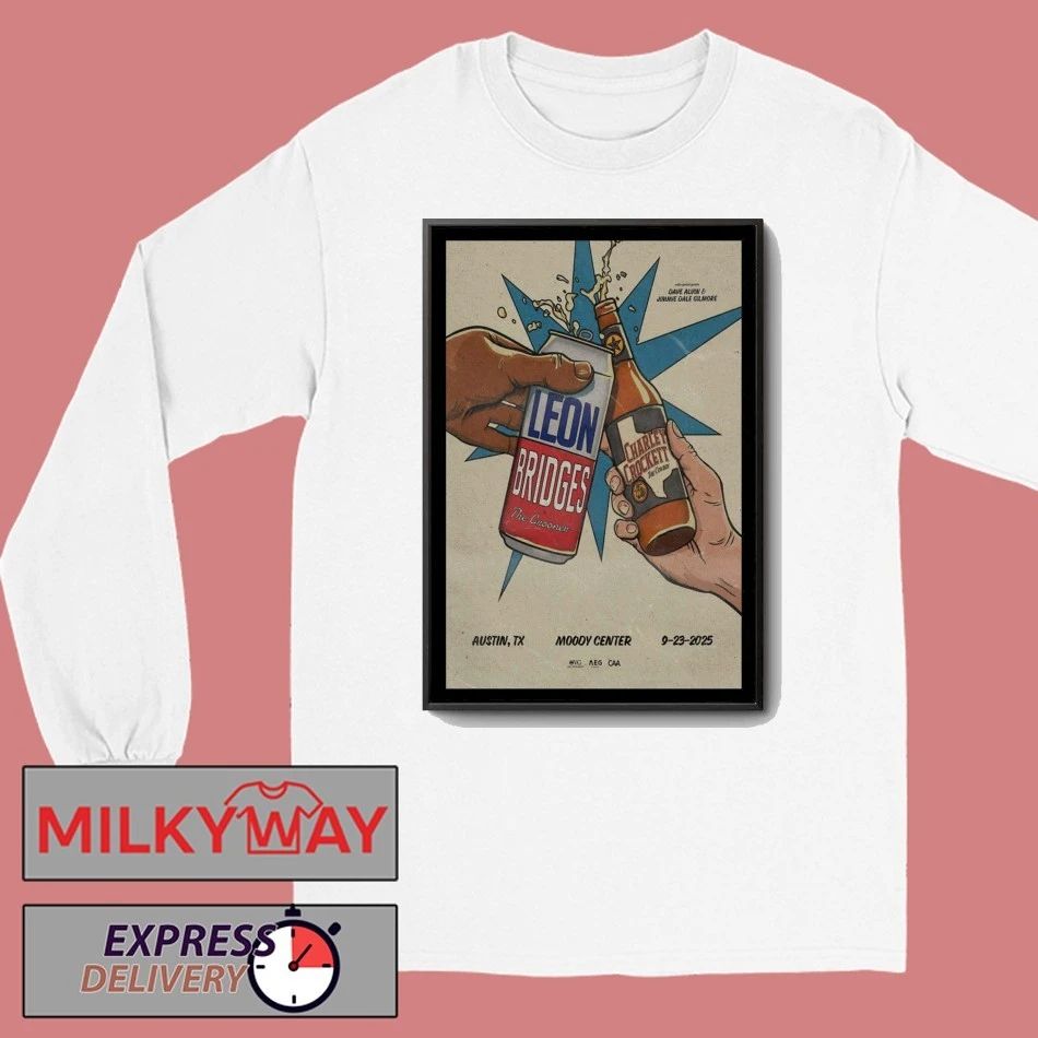 2025 Austin, Texas Leon Bridges & Charley Crockett Poster shirt Unisex , , , Long Sleeve Tee