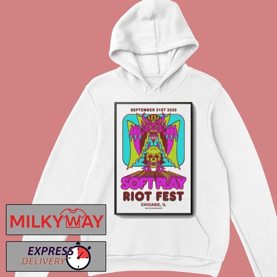 Soft Play September 21, 2025 Riot Fest in Chicago, IL Poster shirt Unisex , , , Long Sleeve Tee