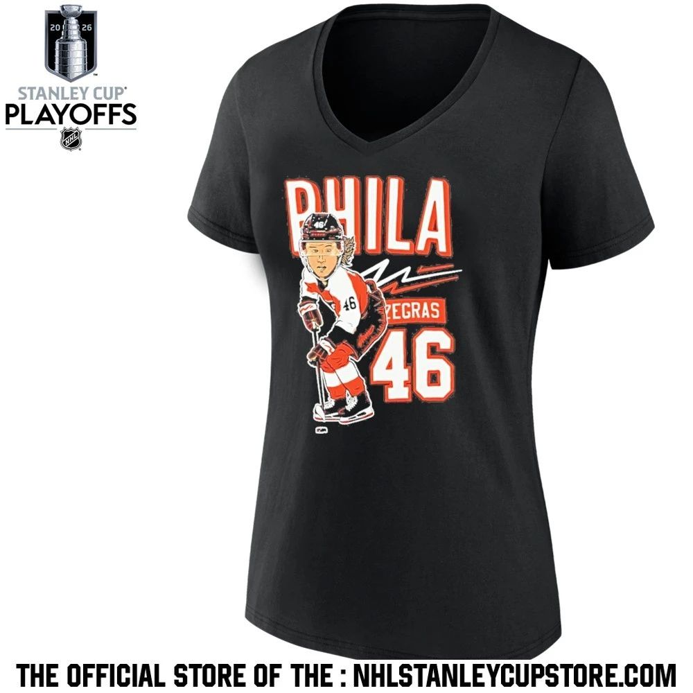 Trevor Zegras Caricature 46 Philadelphia Flyers Nhl Hockey 2026 Shirt Unisex , , , Long Sleeve Tee