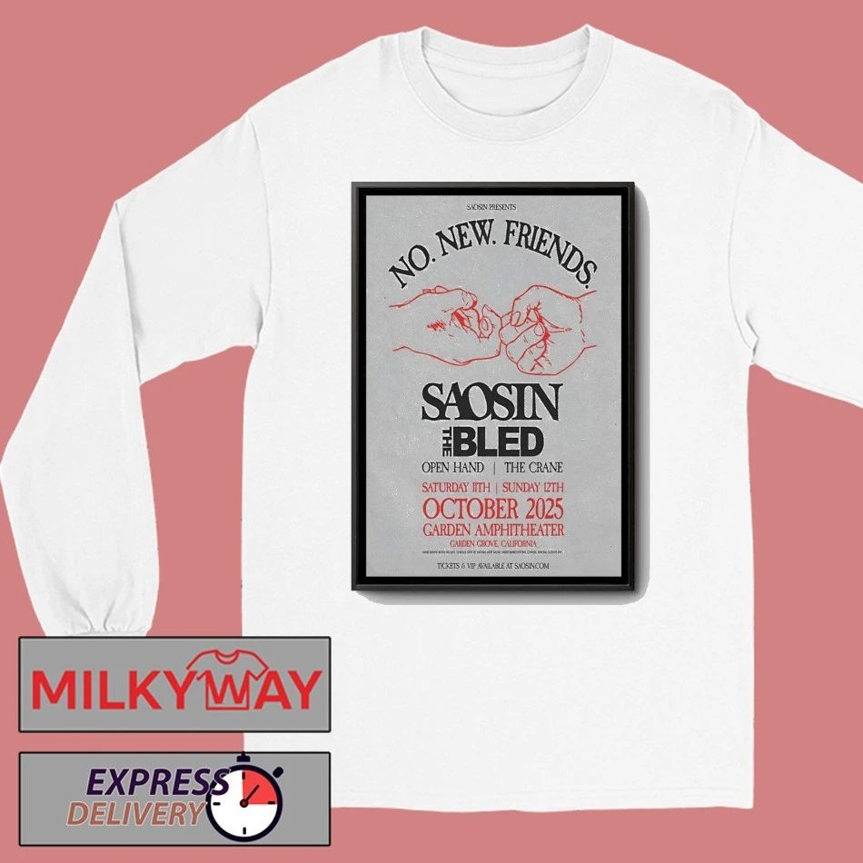 Saosin Oct 11-12 2025 Garden Amp In Garden Grove CA Poster shirt Unisex , , , Long Sleeve Tee