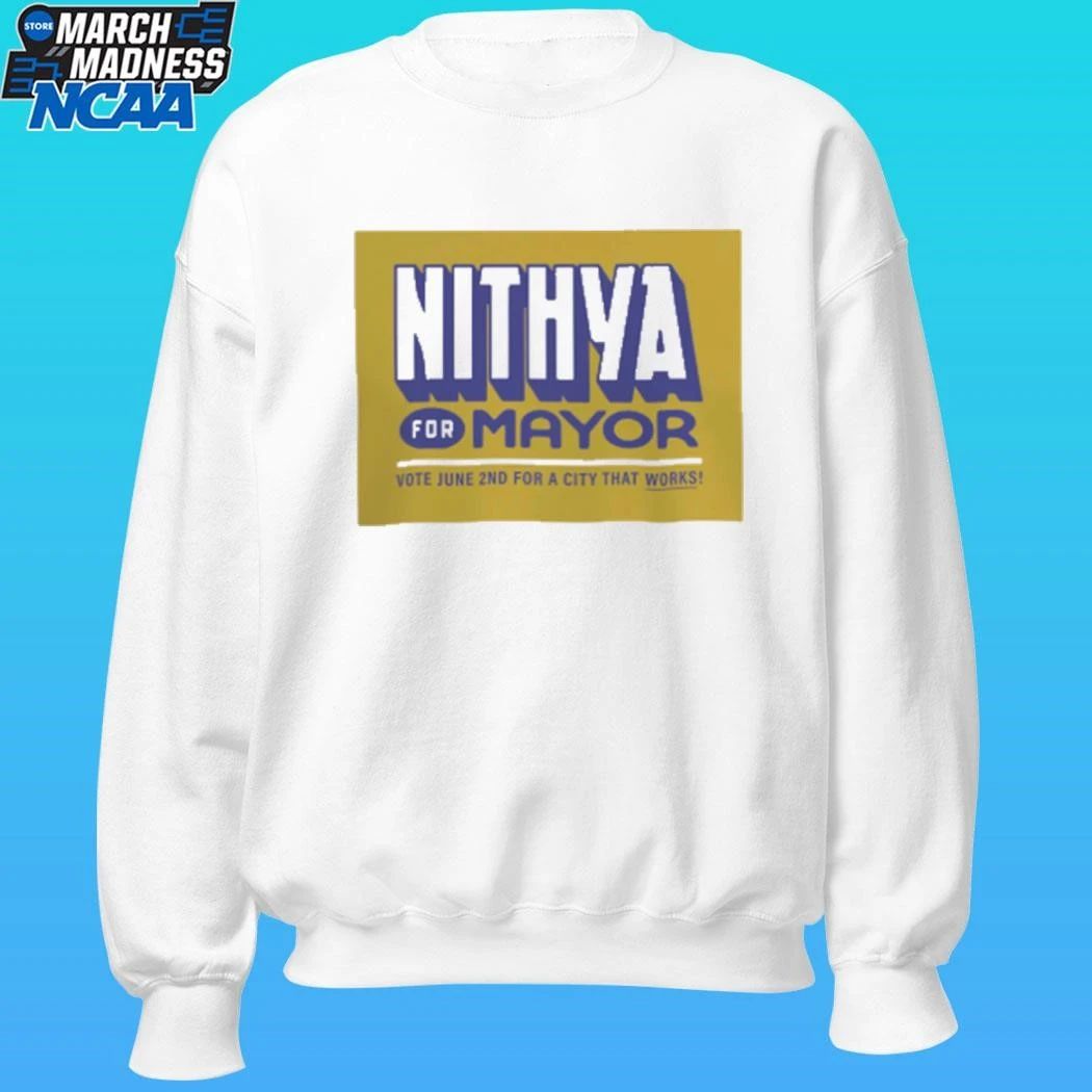 Nithya Raman For Mayor Vote June 2nd For A City That Works Shirt Unisex , , , Long Sleeve Tee