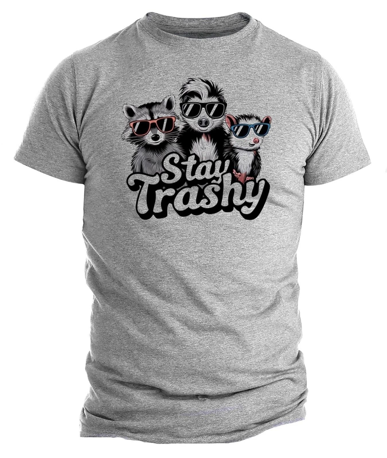 Stay Trashy – Funny Raccoon, Opossum & Skunk Retro 90s Tee, Boho Animal Unisex , , , Long Sleeve Tee