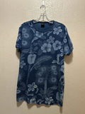 Scotch & Soda Mens T shirt Large Floral Blue Hawaiian Tropical Boho Unisex , , , Long Sleeve Tee