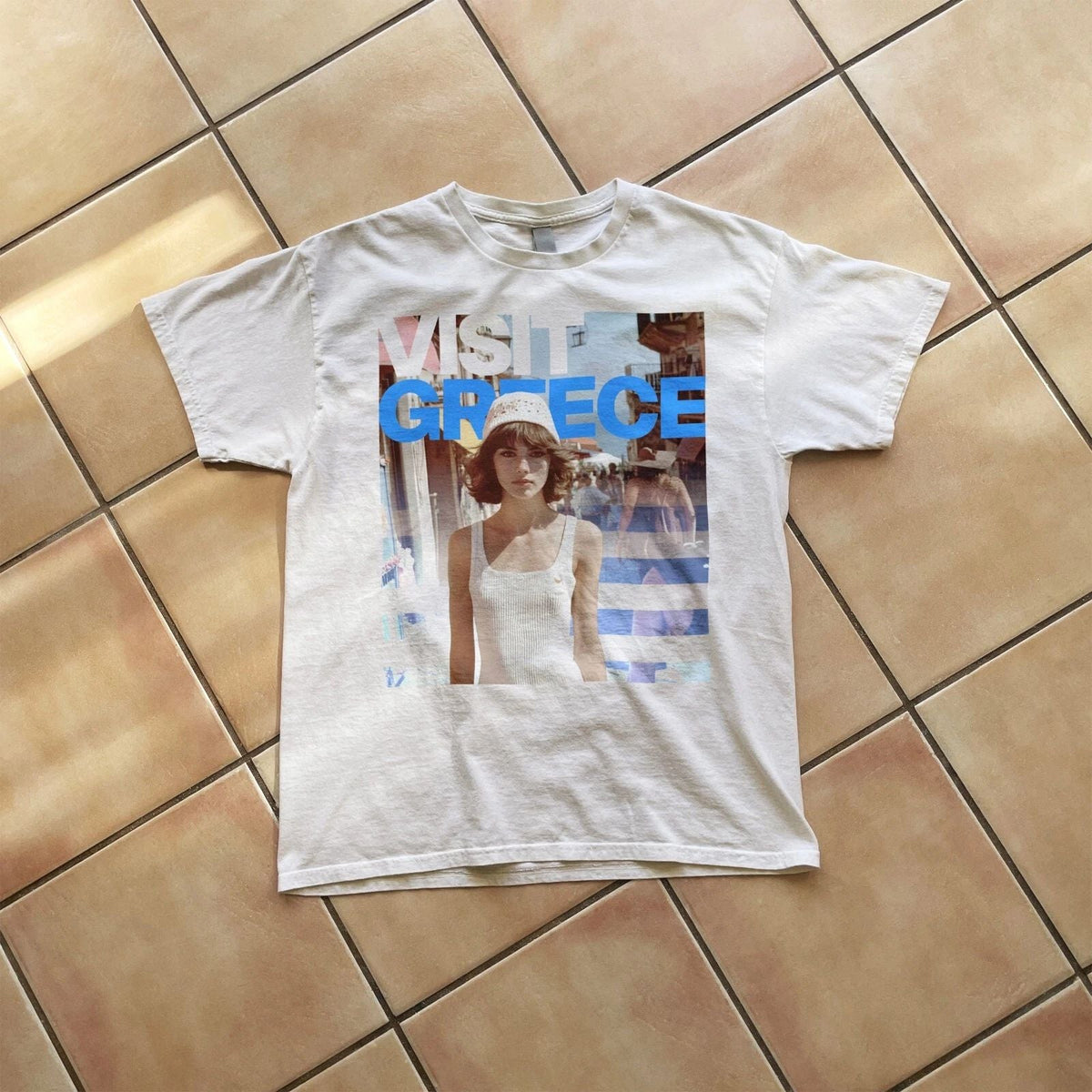 Visit Greece Tourist Ad Campaign - ad campaign boho vintage retro Unisex , , , Long Sleeve Tee