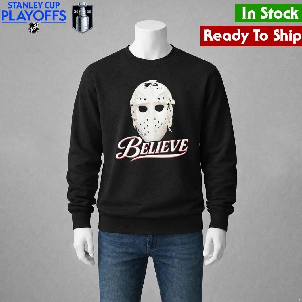 Ice Hockey Mask Believe Shirt Unisex , , , Long Sleeve Tee