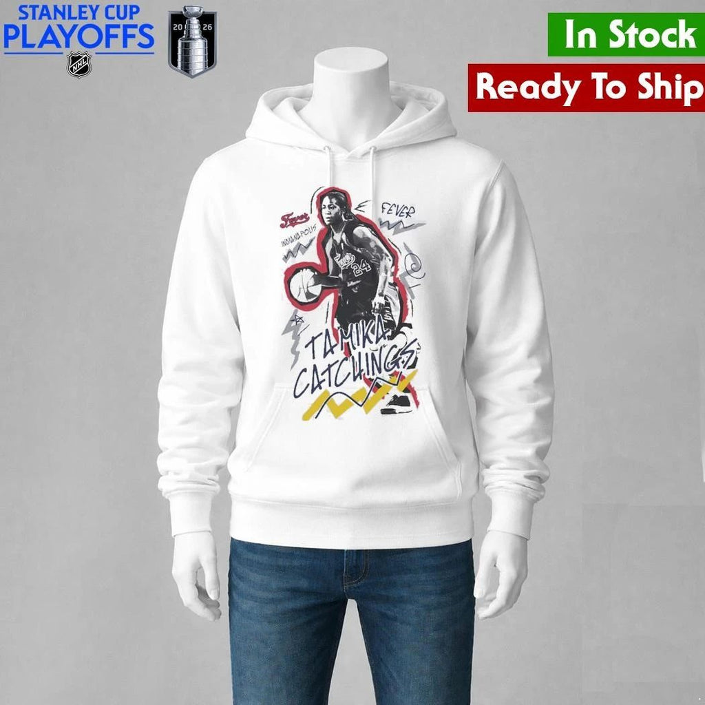 Tamika Catchings Indiana Fever Mitchell & Ness Court Origins Chalked Up Shirt Unisex , , , Long Sleeve Tee