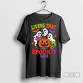 Officials Living That Spooky Life Ghost Reading Book Halloween T Shirts Unisex , , , Long Sleeve Tee