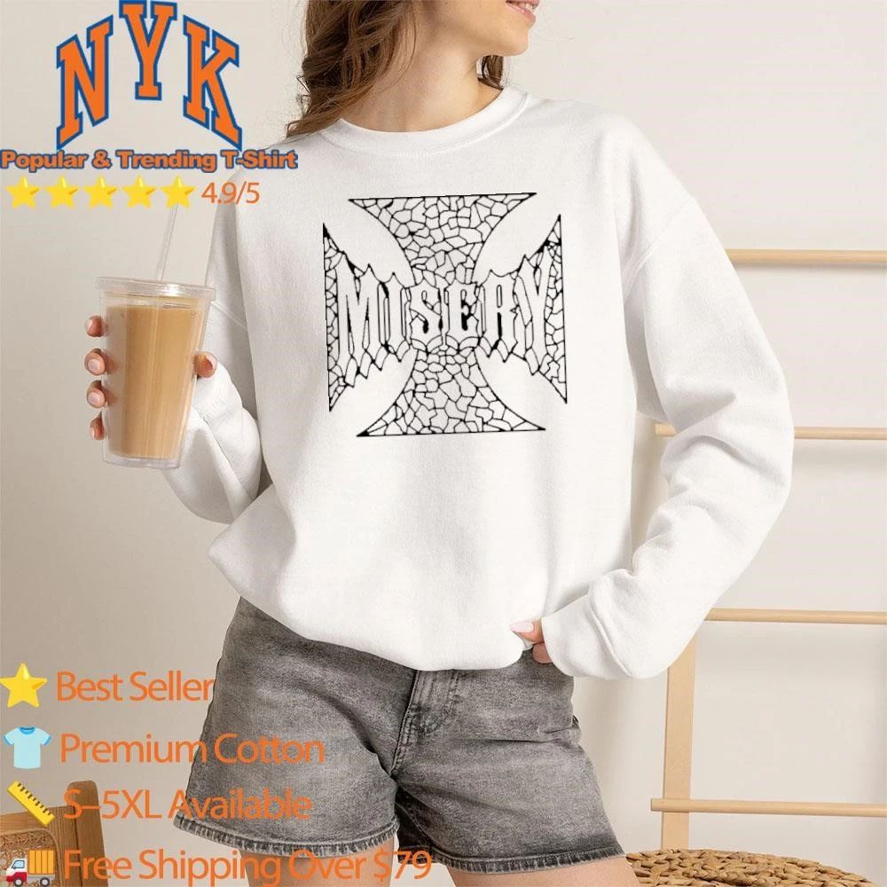 Misery Iron Cross Grunge Broken Mosaic Pattern Gothic Streetwear Shirt