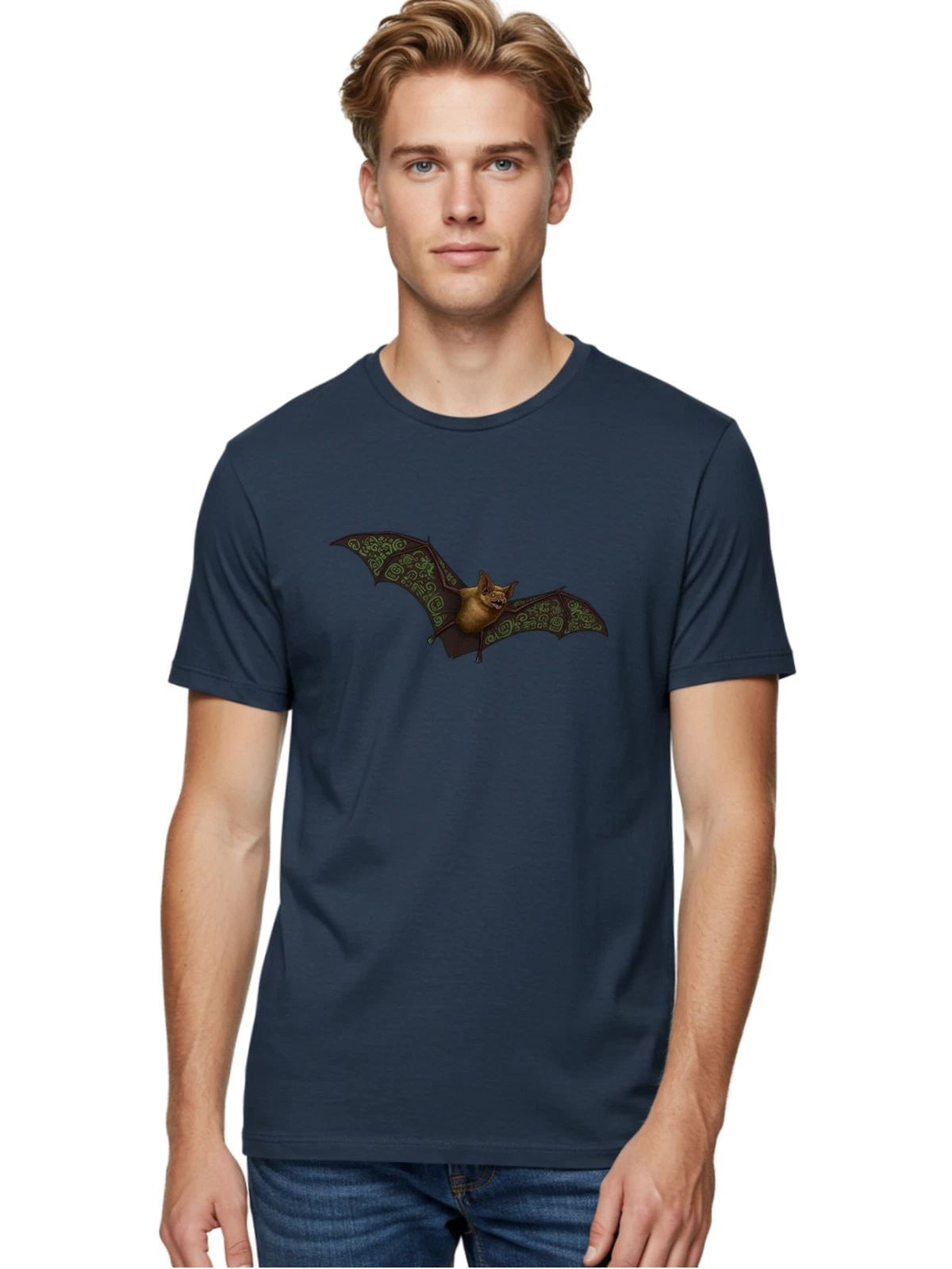 Flying-Bat-2 Mens Graphic Tee, 100% Cotton, Casual Summer Wear Unisex , , , Long Sleeve Tee