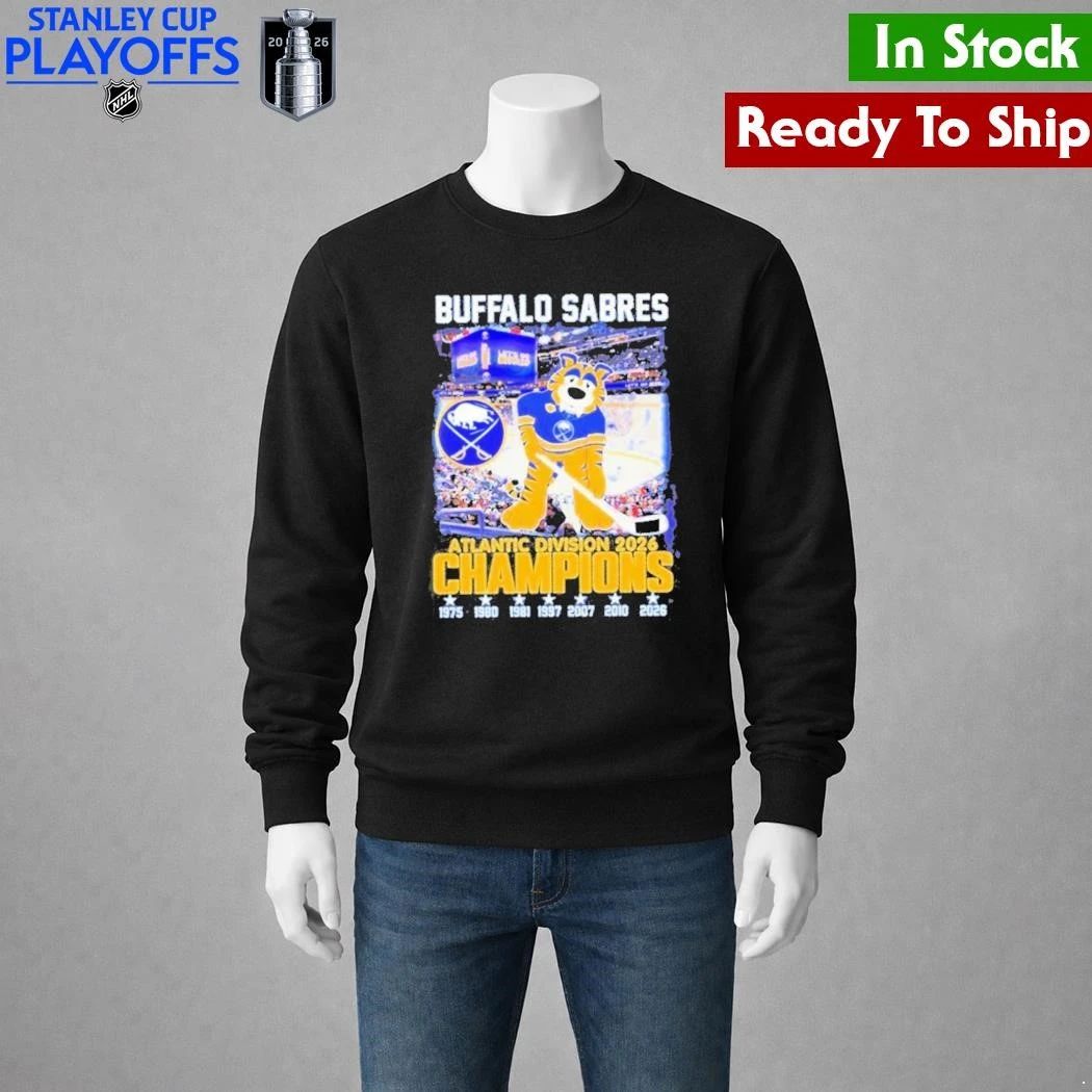 Buffalo Sabres Atlantic Division 2026 Champions 1975 2026 Shirt Unisex , , , Long Sleeve Tee