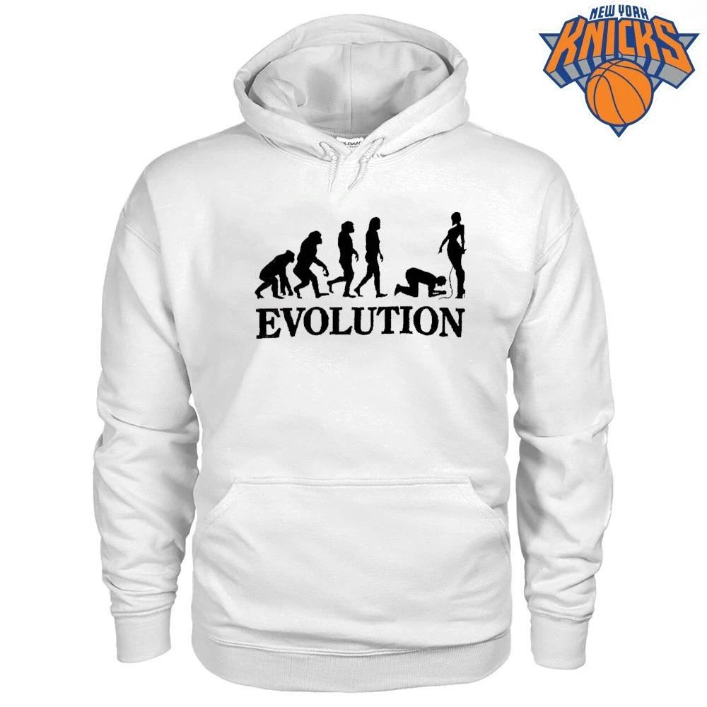 Human Evolution to Female Dominatrix BDSM Kink Humor Silhouette Graphic Shirt