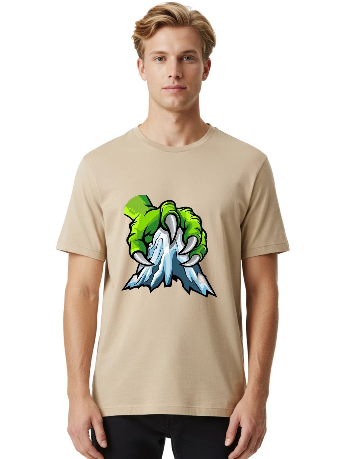 Crystal-Claw Mens Graphic Tee, 100% Cotton, Casual Summer Wear Unisex , , , Long Sleeve Tee