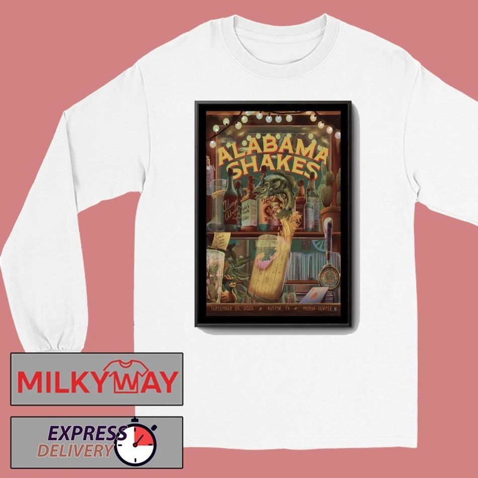 Alabama Shakes Moody Center 25 Sept 2025 Event Poster shirt Unisex , , , Long Sleeve Tee