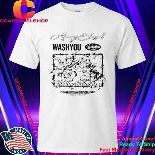 Always Blessed Fleeting Pleasure Angels Barbed Wire Vintage Wash Streetwear Tee Shirt