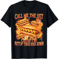 Funny Hot Dog Meme with Call Me The Vet Phrase Perfect for Humor Fans Unisex , , , Long Sleeve Tee