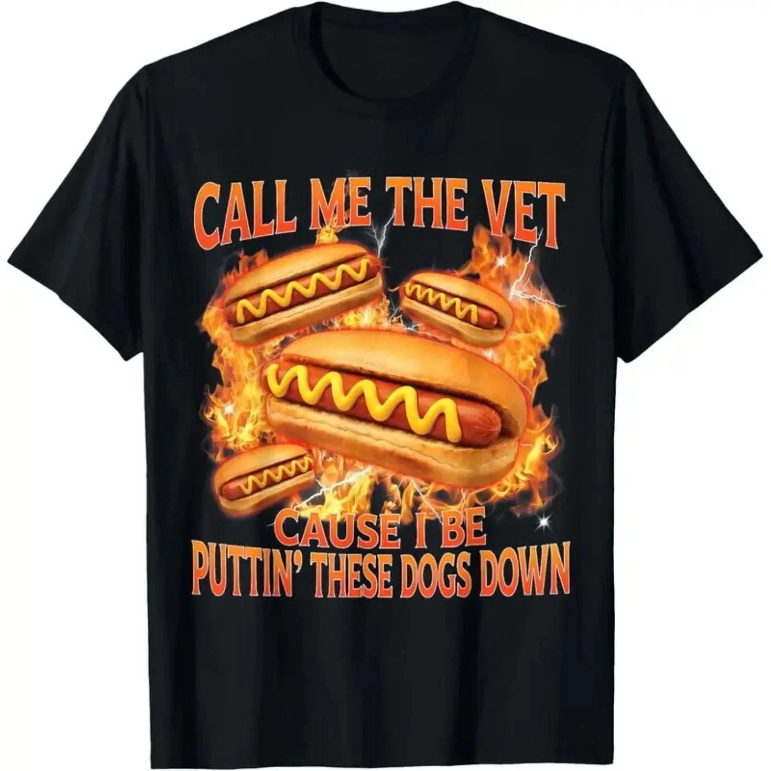 Funny Hot Dog Meme with Call Me The Vet Phrase Perfect for Humor Fans Unisex , , , Long Sleeve Tee