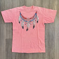 Feather Necklace Shirt Mens Small Pink Graphic Tee Southwestern Boho Unisex , , , Long Sleeve Tee