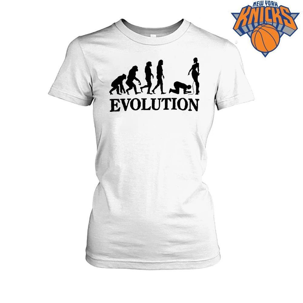 Human Evolution to Female Dominatrix BDSM Kink Humor Silhouette Graphic Shirt