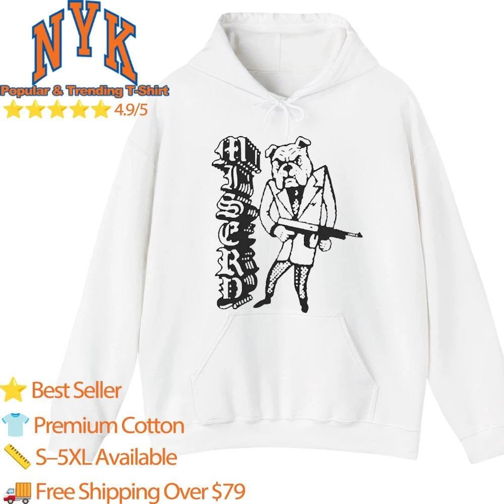 Misery Gangster Bulldog Holding Tommy Gun Vintage Streetwear Cartoon Shirt