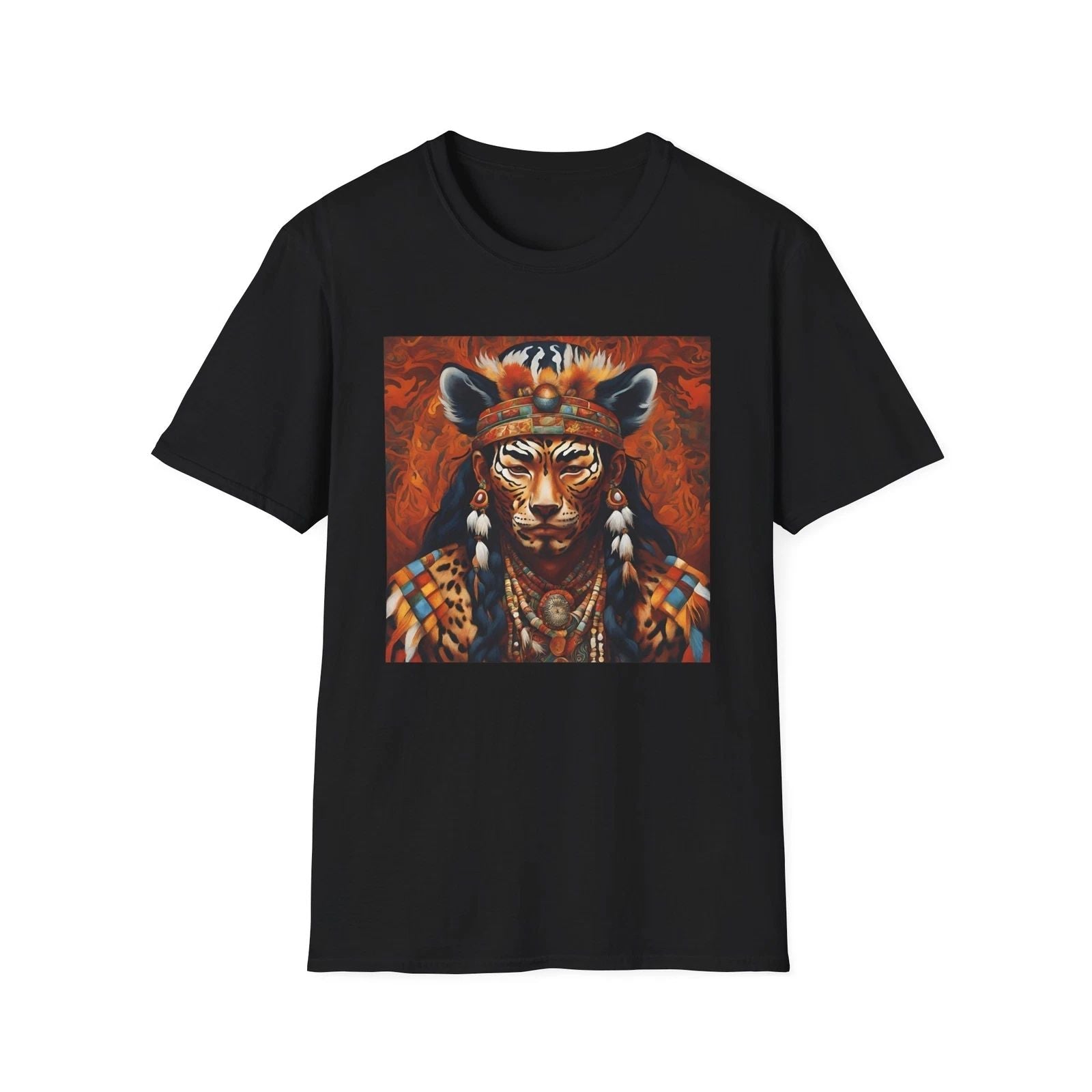 Jaguar Shaman Spirit , Unisex Tee, Boho Style, Amazon, Eco-Friendly Unisex , , , Long Sleeve Tee