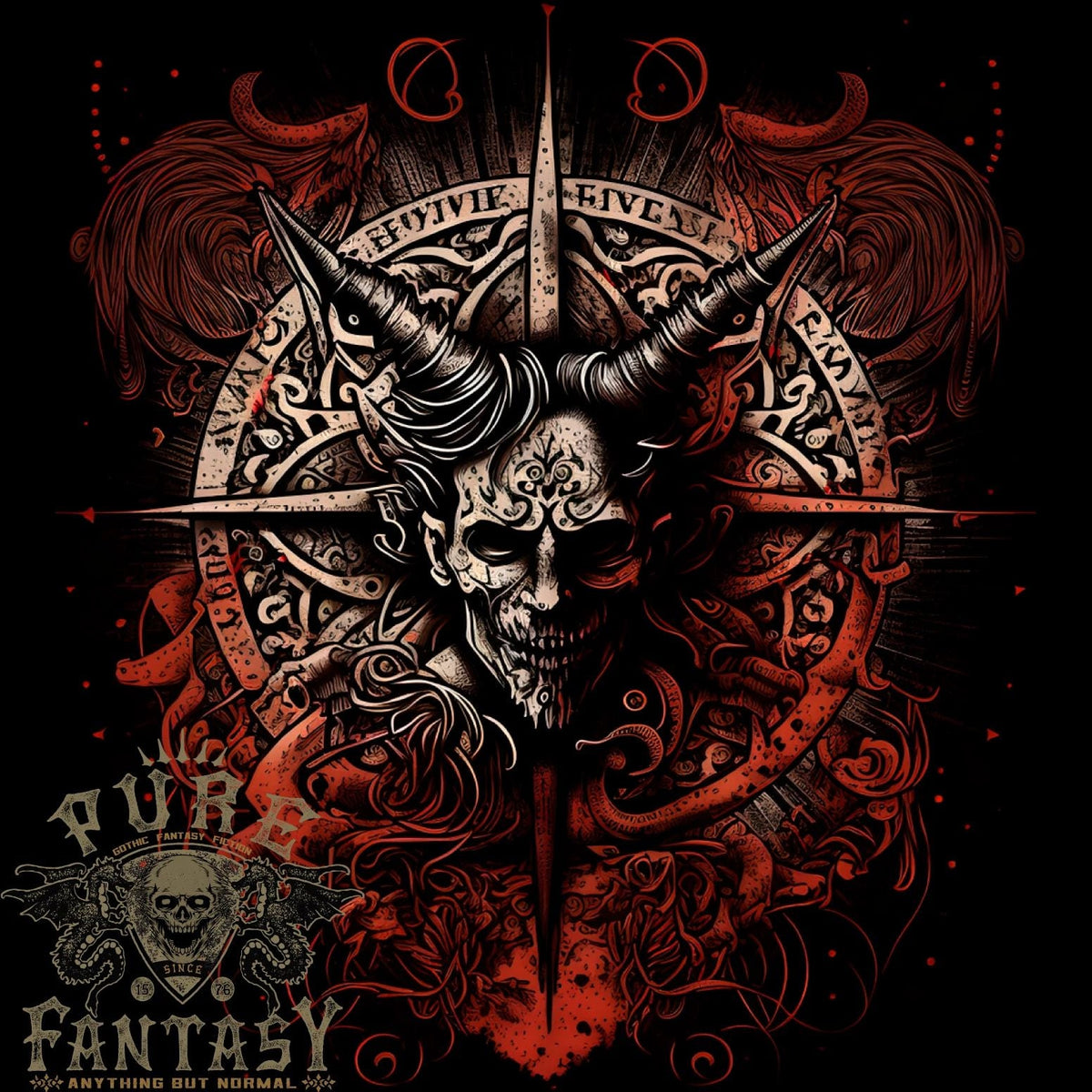 Demonic Satan Dark Magic Skull Gothic Fantasy Mens Light Cotton Unisex , , , Long Sleeve Tee